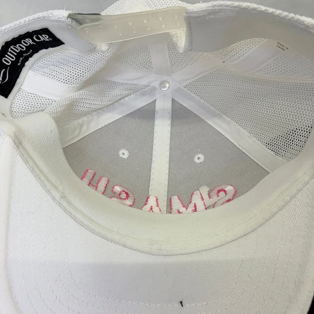 Outdoor Cap Trucker Hat Smash Unisex OSFM White Pink Embroidered Snapback